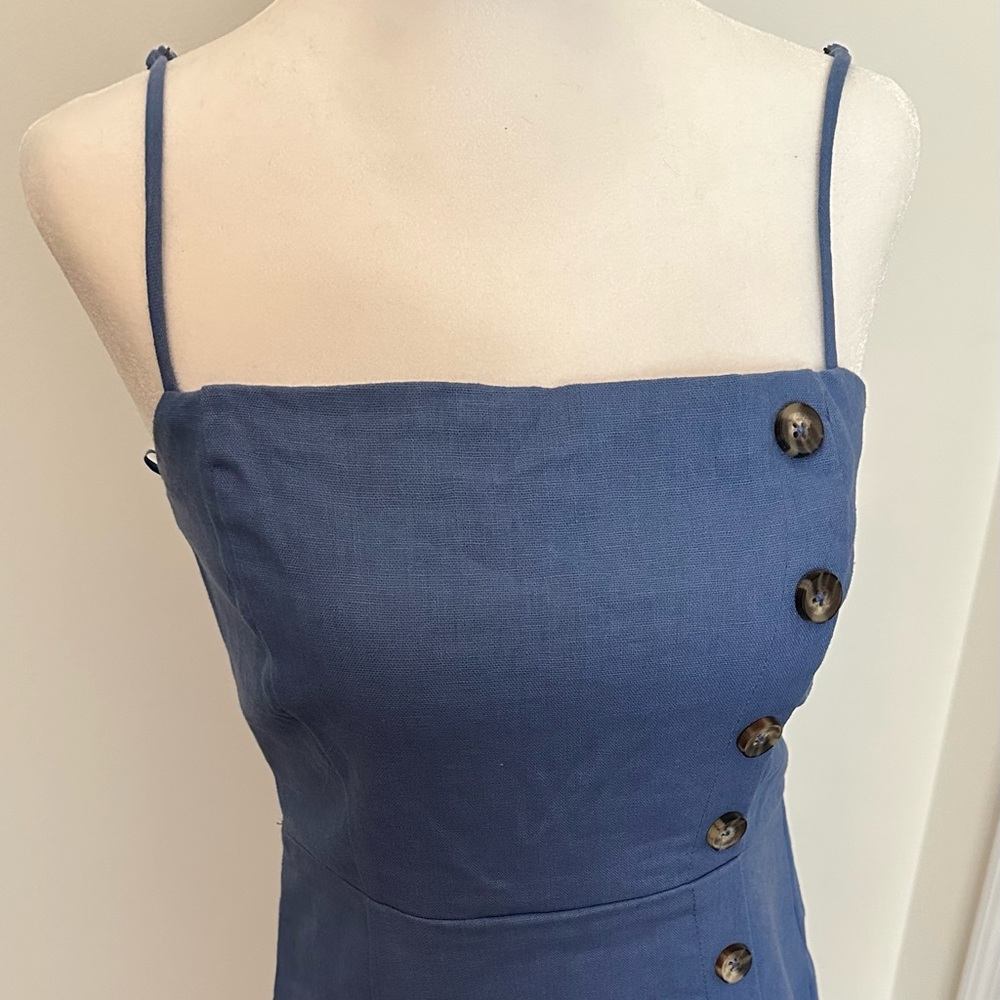 Copper Key mini dress with button detail.